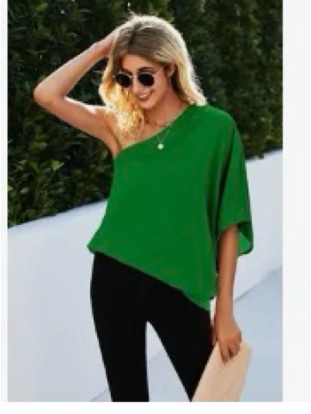 One-Shoulder Green asymmetrical Women’s Top - Casual Chic
